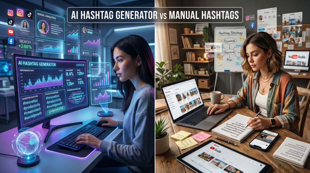 AI Hashtag Generator vs Manual Hashtags – Which Works Better?